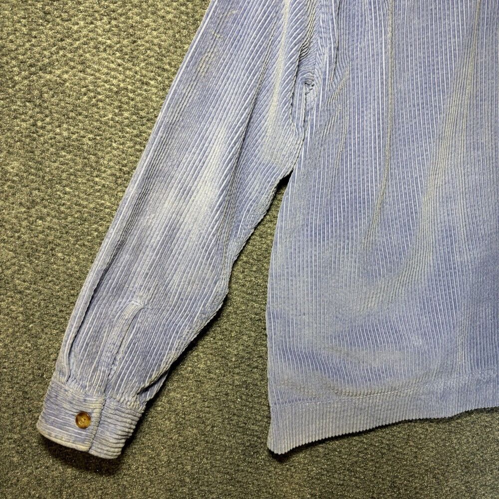 LL Bean Corduroy Shacket Jacket L blue Cabin core Cozy Soft Chore Shirt - Picture 12 of 12